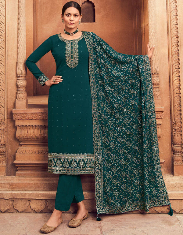 Firefly Pant style Salwar Kameez Georgette Salwar Kameez in Embroidery, Sequins & Lace Work