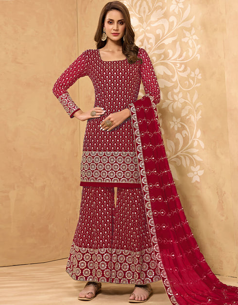 Rani Pink Georgette Sharara Suit