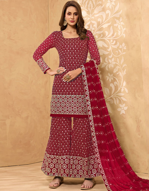 Rani Pink Georgette Sharara Suit