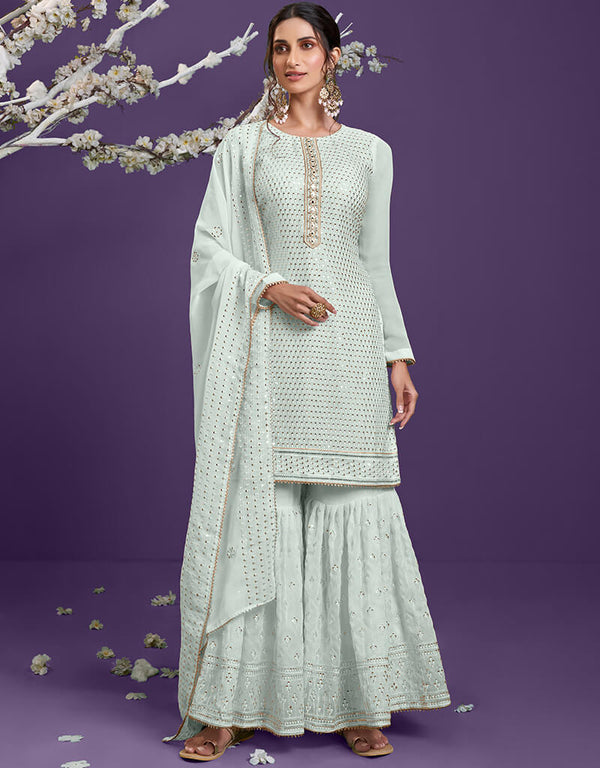 Firozi Georgette Sharara Suit
