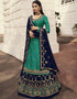 Green Blooming Faux Georgette Lehenga Suit