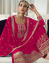 Pink Dola Silk Palazzo Salwar Suit Closure View