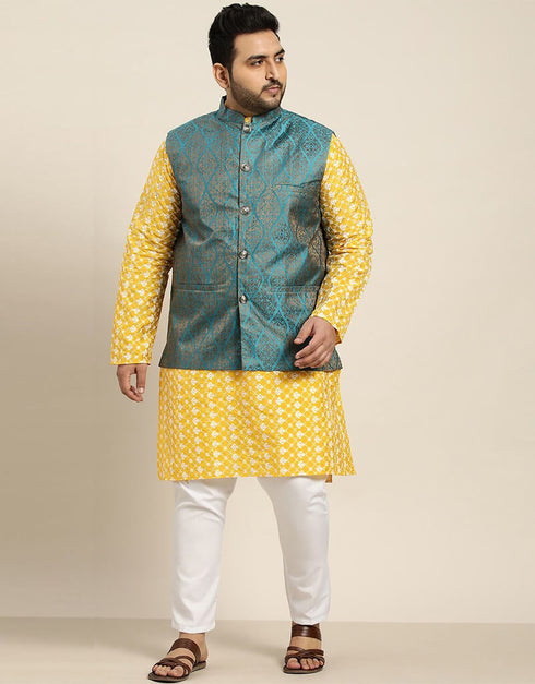 Mustard Yellow Kurta Silk Blend Pant