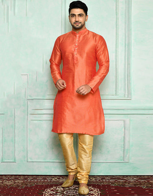 Pink Kurta Art silk Churidar