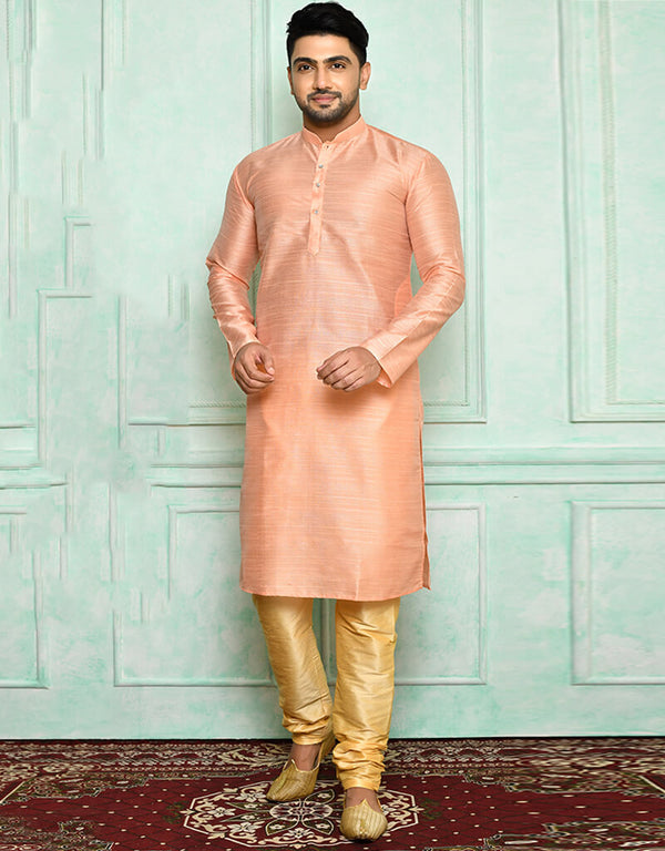 Light Pink Kurta Art silk Churidar