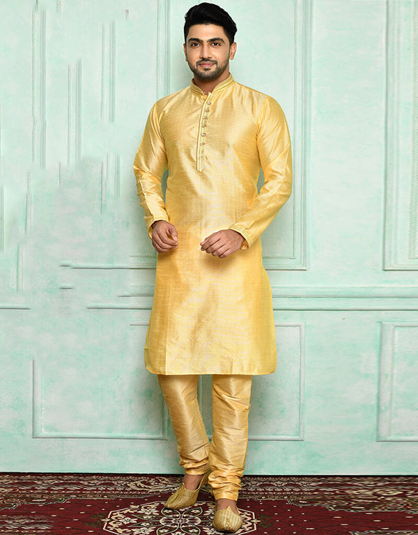 Gold Kurta Brocade Churidar