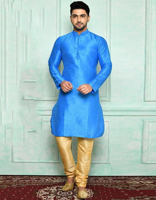 Light Blue Kurta Art silk Churidar