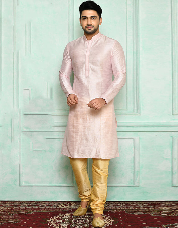 Light Pink Kurta Art silk Churidar