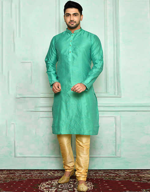 Light Green Kurta Brocade Churidar
