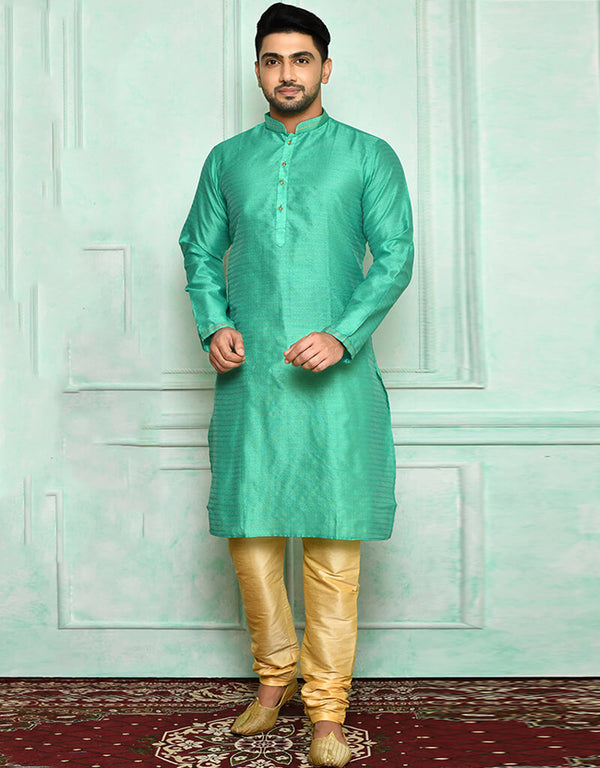 Light Green Kurta Brocade Churidar