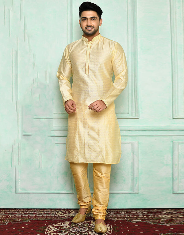 Gold Kurta Brocade Churidar