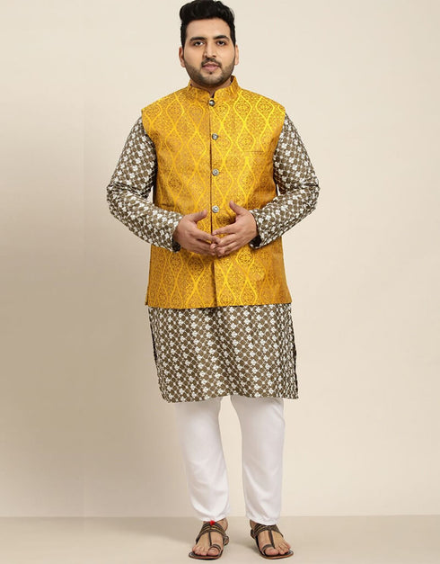 Dirt Brown Kurta Silk Blend Pant
