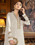 White Fox Georgette Pant Salwar Suit Closure View