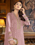 Pink Fox Georgette Pant Salwar Suit Closure View