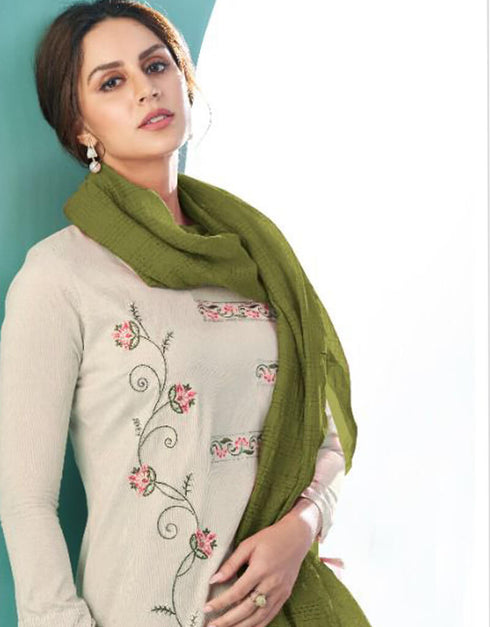 White Massert Cotton Pant Suit Closure View