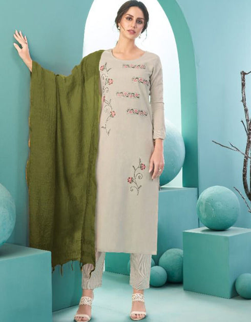 White Massert Cotton Pant Suit