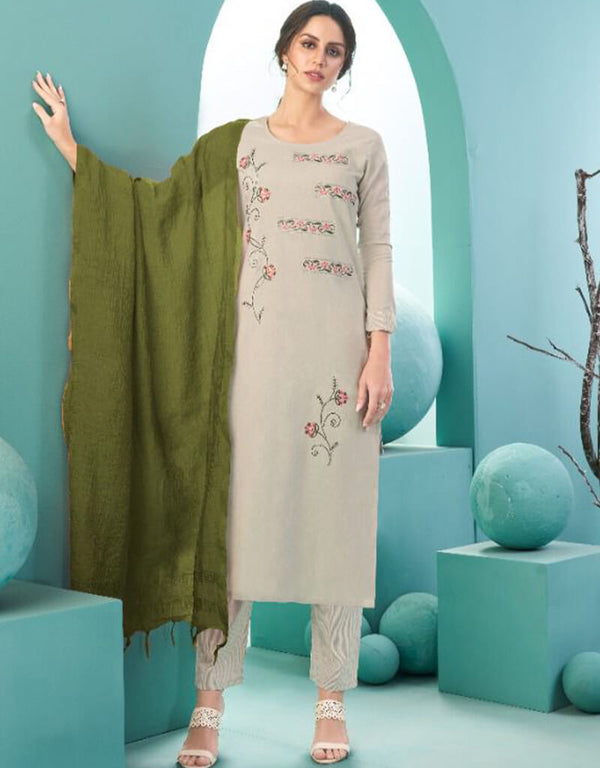 White Massert Cotton Pant Suit