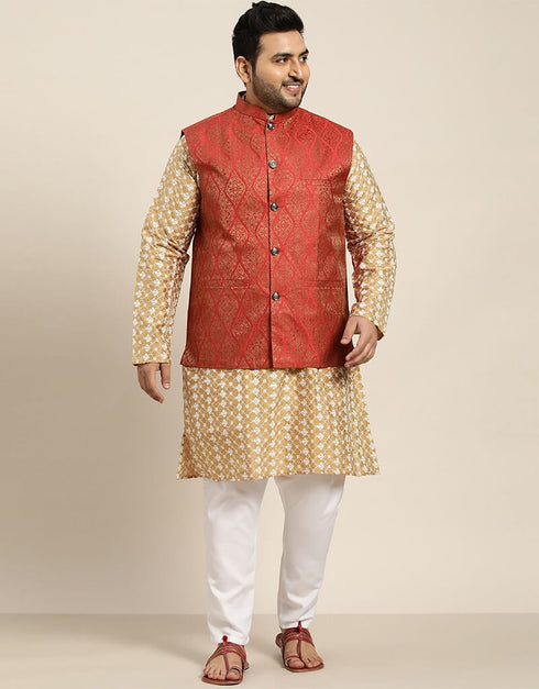 Sand Brown Kurta Silk Blend Pant