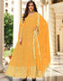 Yellow Real Georgette Pant Suit