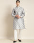 Grey Kurta Jacquard Silk Pant