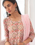 Pink Muslin Sharara Suit Closure View