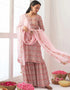 Pink Muslin Sharara Suit