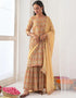Yellow Muslin Sharara Suit