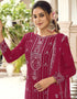 Pink Fox Georgette Pant Salwar Suit Closure View