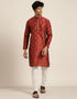 Maroon Kurta Jacquard Silk Pant