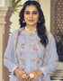 Light Purple Fox Georgette Pant Salwar Suit Closure View