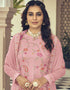 Pink Fox Georgette Pant Salwar Suit Closure View