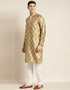 Gold Kurta Jacquard Silk Pant Closure View