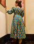 Multi Cotton Silk Pant Suit Back View