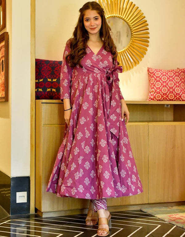 Multi Cotton Silk Pant Suit
