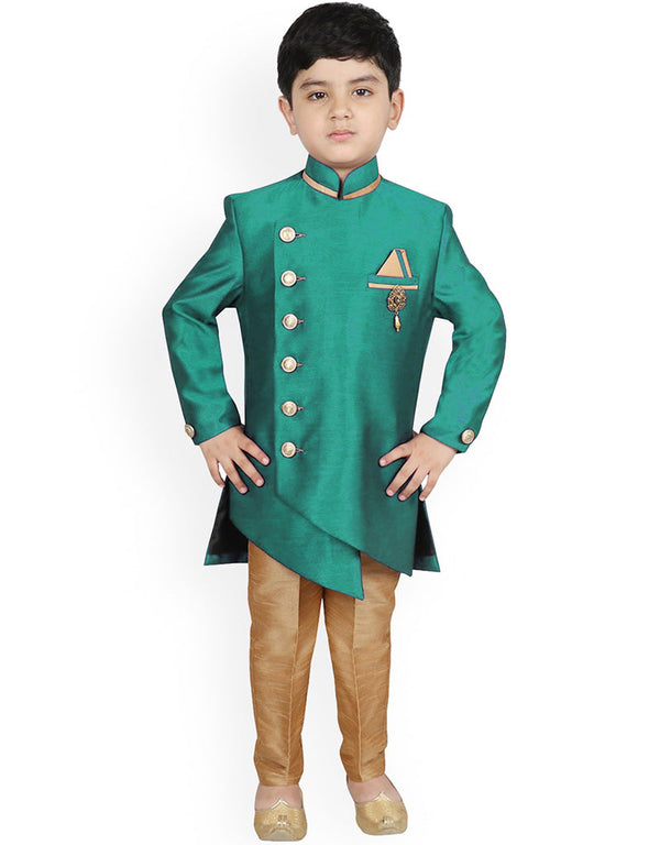 Rama Green Kurta Pajama Dhupion Silk