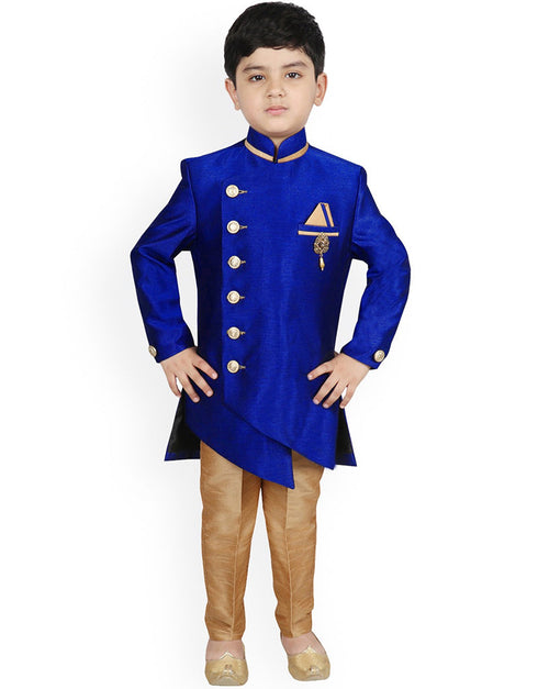Royal Blue Kurta Pajama Dhupion Silk