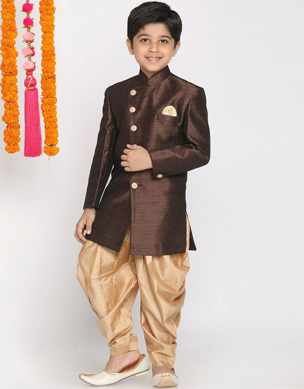 Brown Kurta Dhoti Dhupion Silk