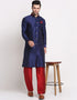 Navy Blue Kurta Dhupion Silk Payjama