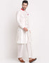 White Kurta Dhupion Silk Payjama Closure View