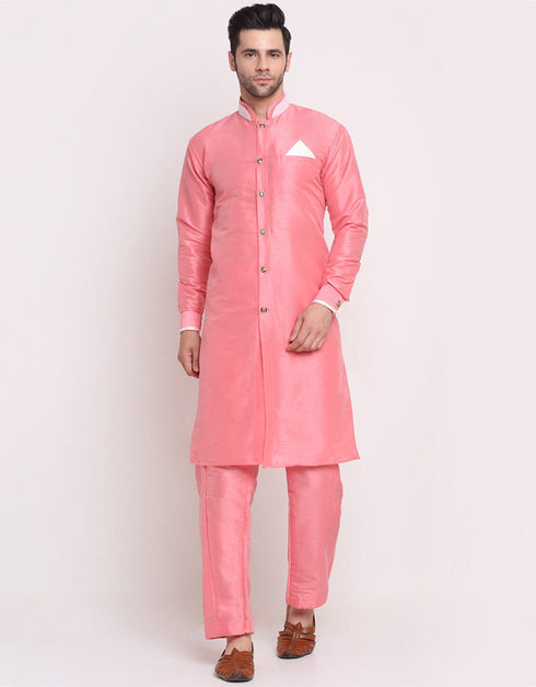 Light Pink Kurta Dhupion Silk Payjama