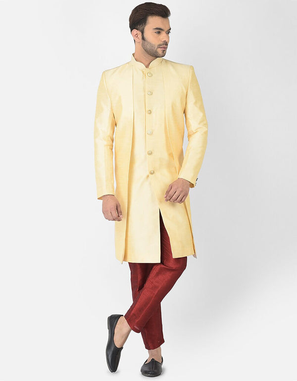Cream Kurta Dhupion Silk Payjama