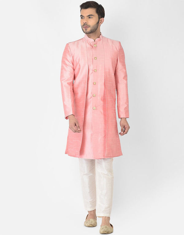 Light Pink Kurta Dhupion Silk Payjama
