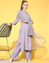 Light Purple Viscose Rayon Palazzo Suit