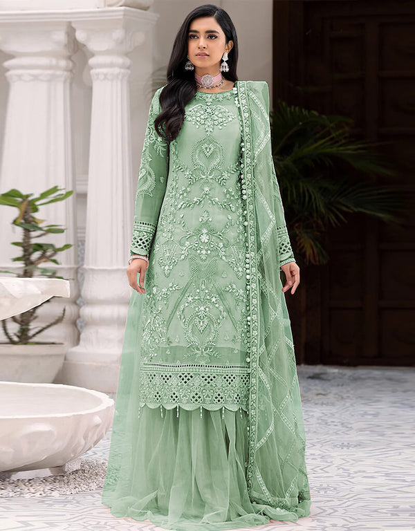 Pista Net Lehenga Suit