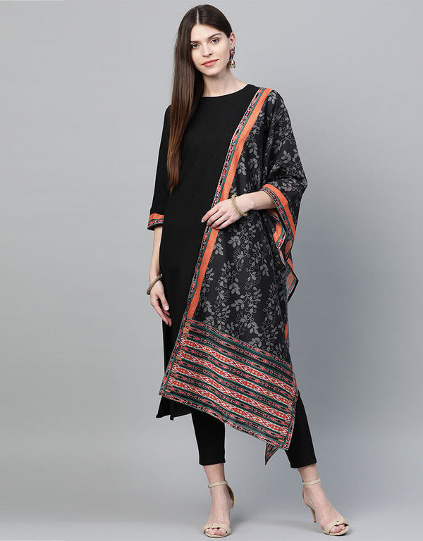 Black Rayon Pant Suit