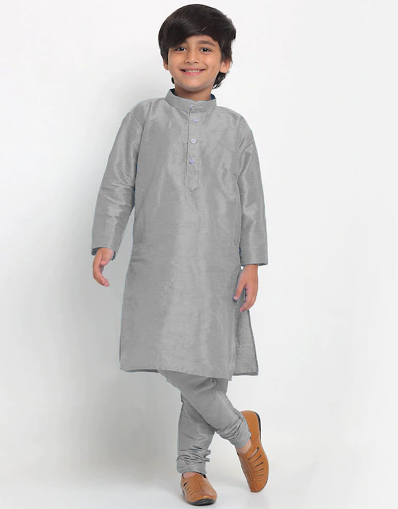 Red Kurta Payjama Dhupion Silk