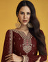 Maroon Fox Georgette Anarkali Salwar Suit Closure View