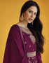 Purple Fox Georgette Anarkali Salwar Suit Closure View