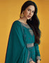 Rama Blue Fox Georgette Anarkali Salwar Suit Closure View