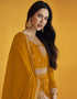Mustard Fox Georgette Anarkali Salwar Suit Closure View